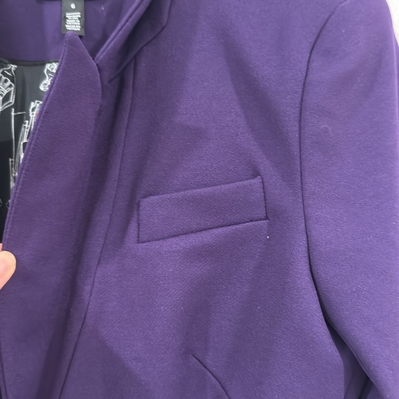 NWT WHBM Luxe Stretch Editor Blazer Purple - Picture 6 of 9